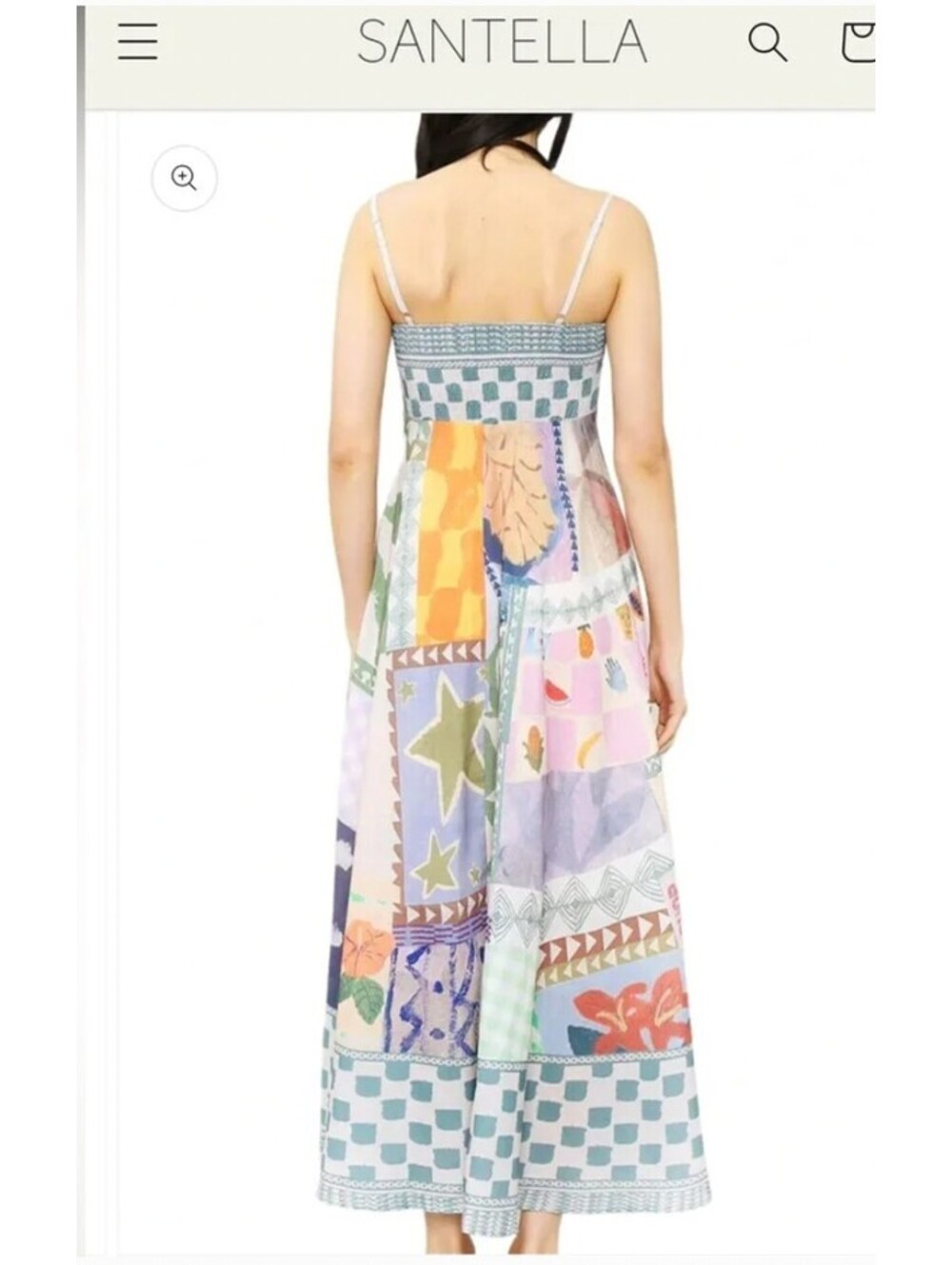 Santella Shop Amalfi Dress Multicolor Patchwork Print Maxi Dress Medium - Picture 3 of 8
